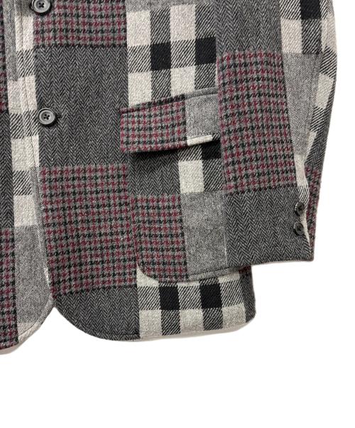 BEAMS（ビームス）BEAMS (ビームス) パッチワークチェック ウール テーラードジャケット ブラック サイズ:Sの古着・服飾アイテム