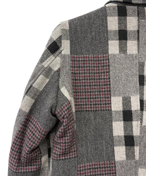 BEAMS（ビームス）BEAMS (ビームス) パッチワークチェック ウール テーラードジャケット ブラック サイズ:Sの古着・服飾アイテム