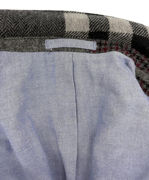 BEAMS（ビームス）BEAMS (ビームス) パッチワークチェック ウール テーラードジャケット ブラック サイズ:Sの古着・服飾アイテム