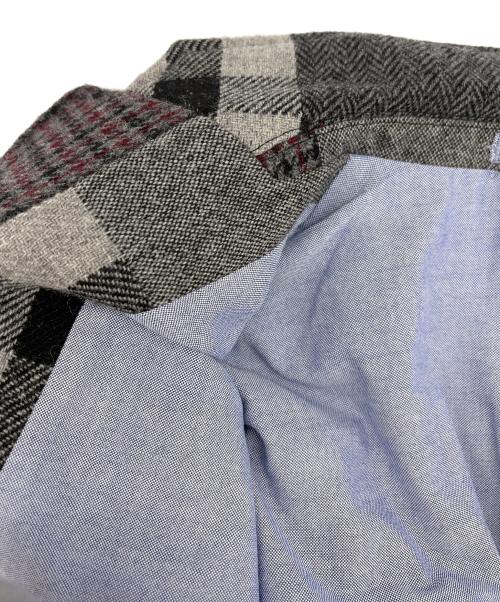 BEAMS（ビームス）BEAMS (ビームス) パッチワークチェック ウール テーラードジャケット ブラック サイズ:Sの古着・服飾アイテム