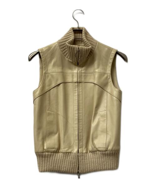 LOUIS VUITTON（ルイ ヴィトン）LOUIS VUITTON (ルイ ヴィトン) ラムレザーベスト カーキ サイズ:36の古着・服飾アイテム