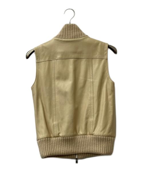 LOUIS VUITTON（ルイ ヴィトン）LOUIS VUITTON (ルイ ヴィトン) ラムレザーベスト カーキ サイズ:36の古着・服飾アイテム