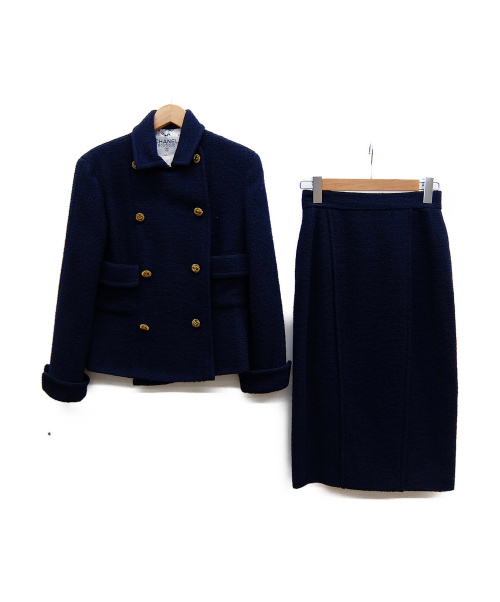 CHANEL（シャネル）CHANEL (シャネル) ダブルブレストセットアップ ネイビー サイズ:36 秋冬物の古着・服飾アイテム