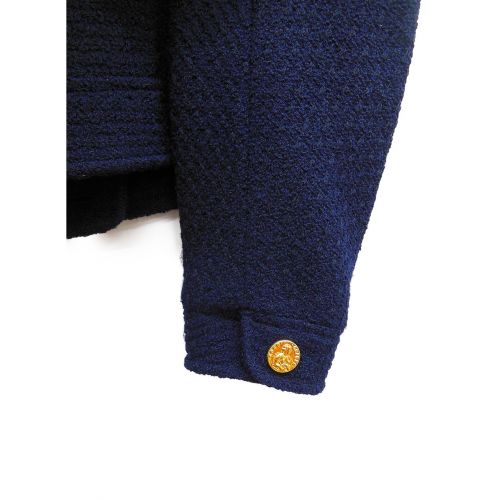 CHANEL（シャネル）CHANEL (シャネル) ノーカラージャケット ネイビー サイズ:38の古着・服飾アイテム