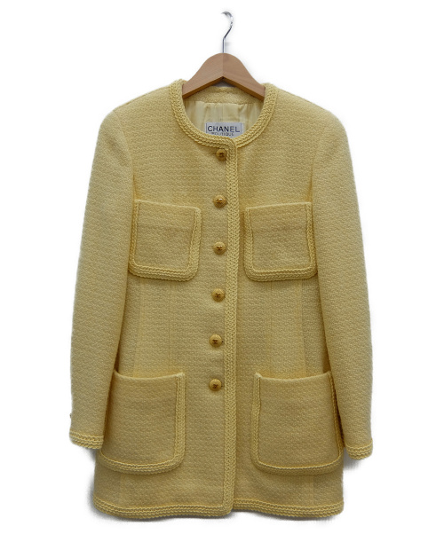 CHANEL（シャネル）CHANEL (シャネル) ウールセットアップ イエロー サイズ:36の古着・服飾アイテム