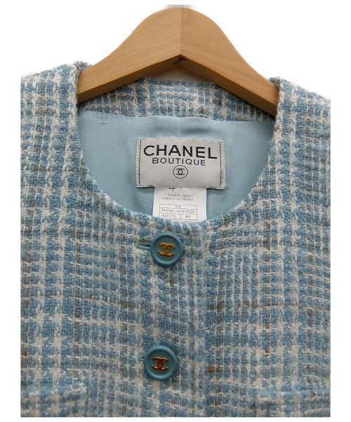 CHANEL（シャネル）CHANEL (シャネル) ウールジャケット グリーン サイズ:40の古着・服飾アイテム