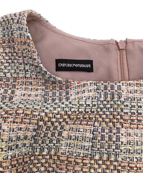 EMPORIO ARMANI（エンポリオアルマーニ）EMPORIO ARMANI (エンポリオアルマーニ) ツイードワンピース マルチカラー サイズ:40の古着・服飾アイテム