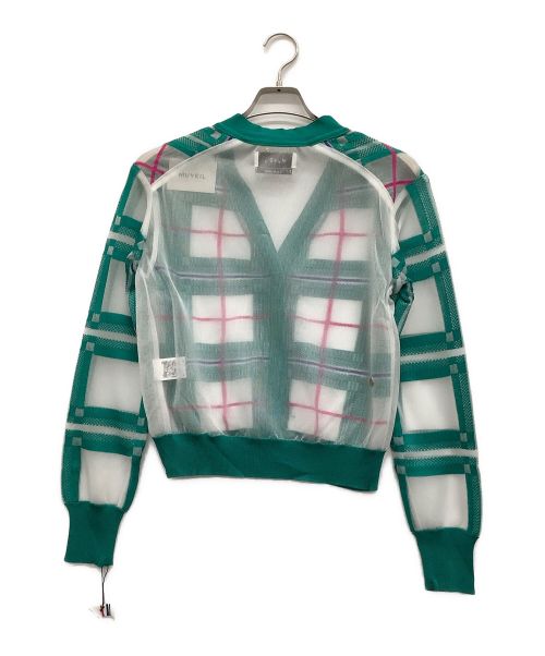 MUVEIL（ミュベール）MUVEIL (ミュベール) チェックコンビカーディガン グリーン サイズ:38 未使用品の古着・服飾アイテム