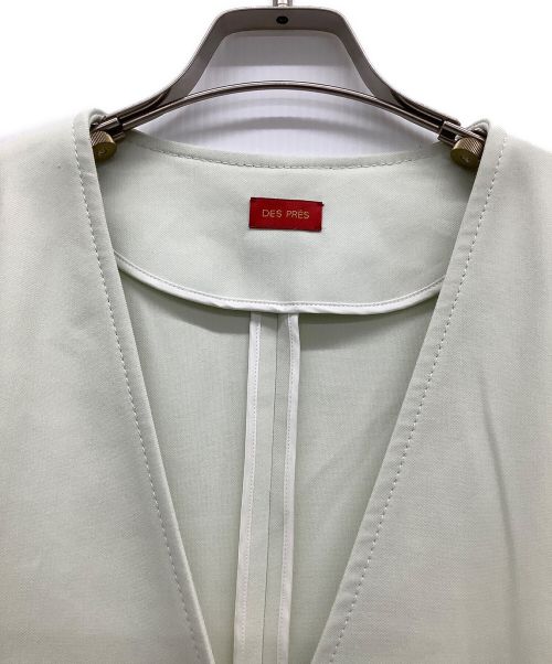 DES PRES（デ プレ）DES PRES (デ プレ) ノーカラーコート グリーン サイズ:36の古着・服飾アイテム