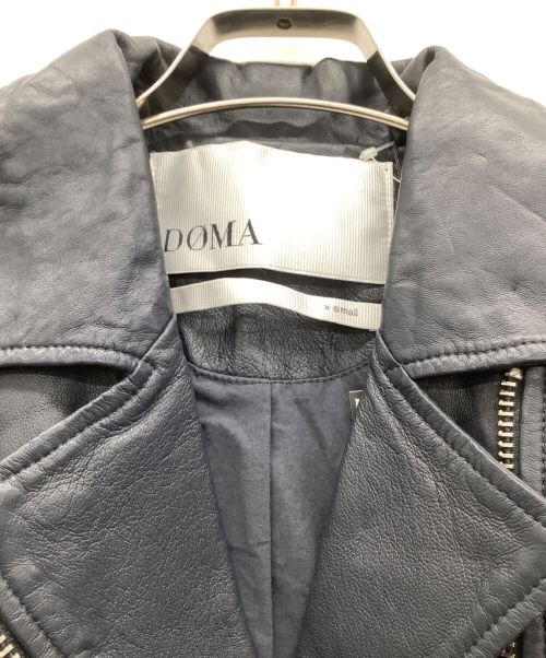 DOMA（ドマ）DOMA (ドマ) ダブルライダースジャケット ネイビー サイズ:XSの古着・服飾アイテム