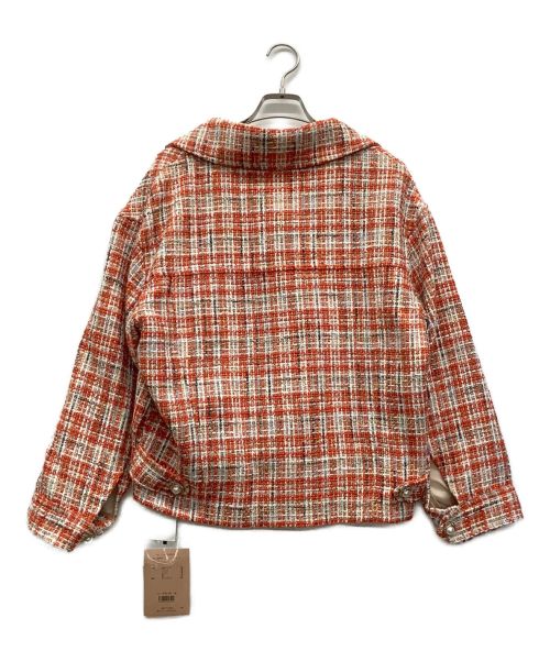 eimy istoire（エイミーイストワール）eimy istoire (エイミーイストワール) スプリングツイードジャケット ホワイト×オレンジ サイズ:Fの古着・服飾アイテム