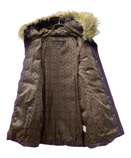 COACH（コーチ）COACH (コーチ) ファーダウンコート パープル サイズ:Sの古着・服飾アイテム