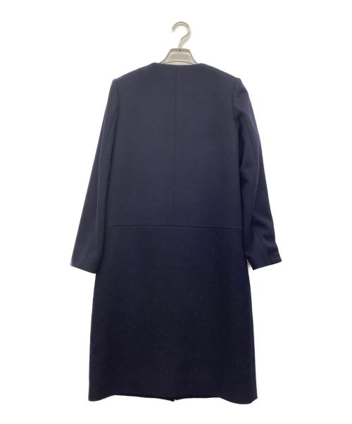 NOLLEY'S sophi（ノーリーズソフィー）NOLLEY'S sophi (ノーリーズソフィー) ビーバーノーカラーコート ネイビー サイズ:36の古着・服飾アイテム