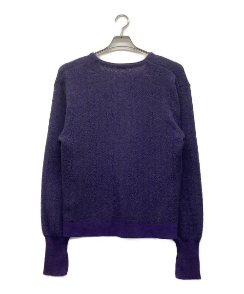 Needles（ニードルズ）Needles (ニードルズ) Vネックカーディガン グレー×パープル サイズ:Mの古着・服飾アイテム