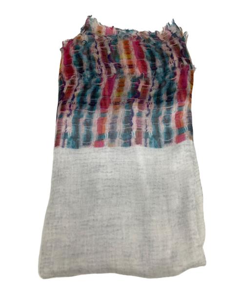 CHANEL（シャネル）CHANEL (シャネル) カシミヤシルク大判ストール ホワイトの古着・服飾アイテム