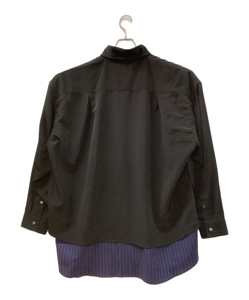 glamb（グラム）glamb (グラム) Double Layered SH/ダブルレイヤードシャツ ネイビー×ブラック サイズ:Mの古着・服飾アイテム