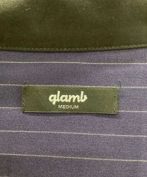 glamb（グラム）glamb (グラム) Double Layered SH/ダブルレイヤードシャツ ネイビー×ブラック サイズ:Mの古着・服飾アイテム