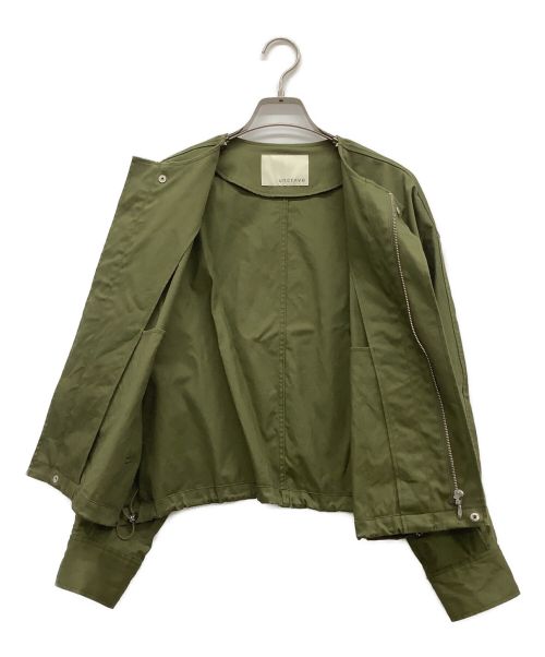 uncrave（アンクレイヴ3.）uncrave (アンクレイヴ) ノーカラージャケット オリーブ サイズ:1の古着・服飾アイテム