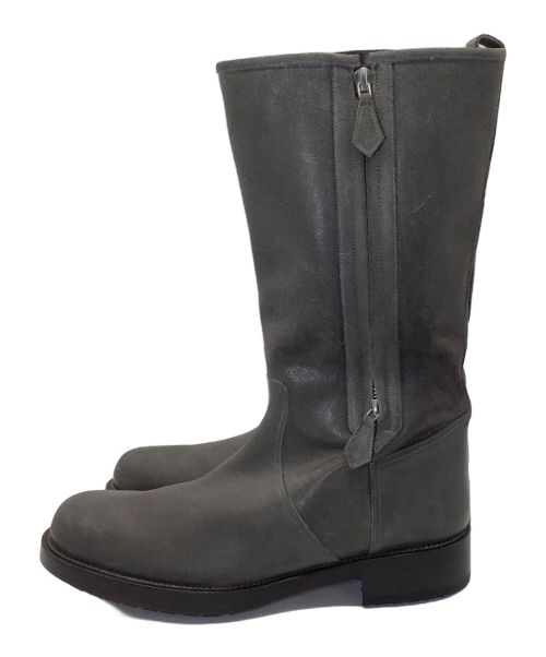 HERMES（エルメス）HERMES (エルメス) サイドジップブーツ グレー サイズ:40 1/2の古着・服飾アイテム