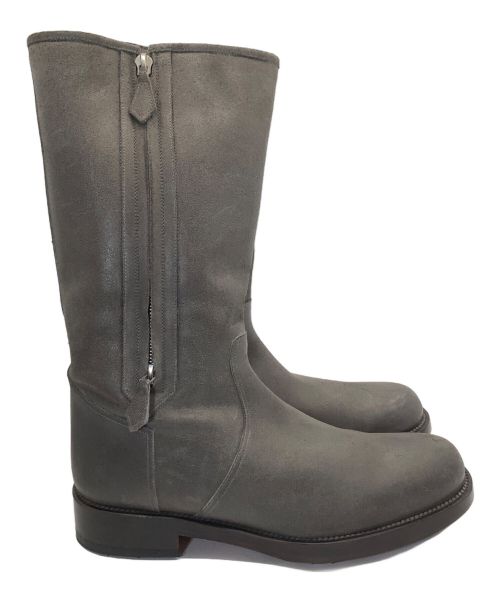 HERMES（エルメス）HERMES (エルメス) サイドジップブーツ グレー サイズ:40 1/2の古着・服飾アイテム