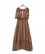 azalearoseアザレアローズ）の古着「レース袖付きOP」｜ブラウン