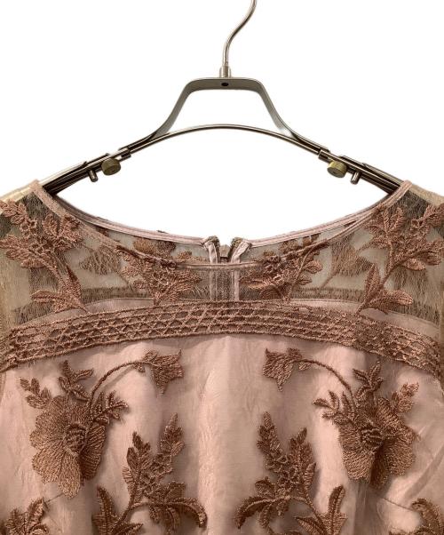 azalearose（アザレアローズ）azalearose (アザレアローズ) レース袖付きOP ブラウン サイズ:Lの古着・服飾アイテム