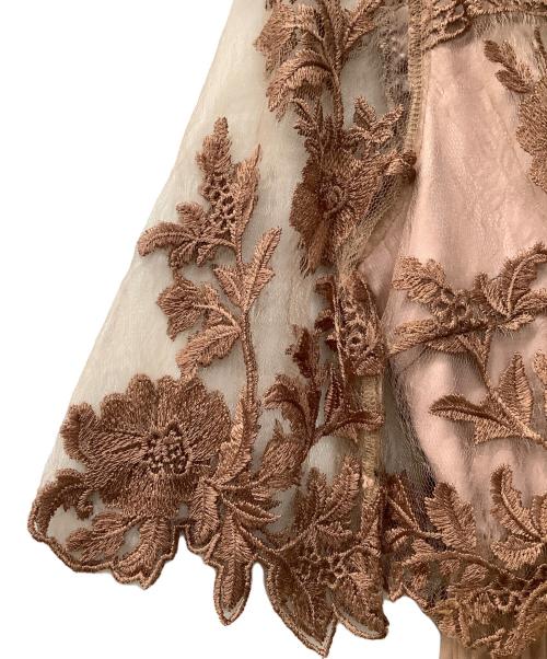 azalearose（アザレアローズ）azalearose (アザレアローズ) レース袖付きOP ブラウン サイズ:Lの古着・服飾アイテム