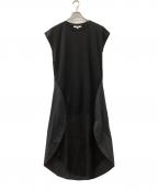 UN3D.アンスリード）の古着「メッシュ切替サークルカットワンピース」｜ブラック