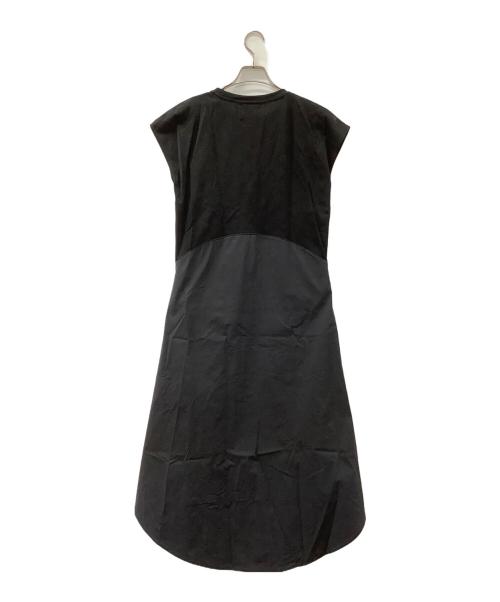 UN3D.（アンスリード）UN3D. (アンスリード) メッシュ切替サークルカットワンピース ブラック サイズ:36の古着・服飾アイテム