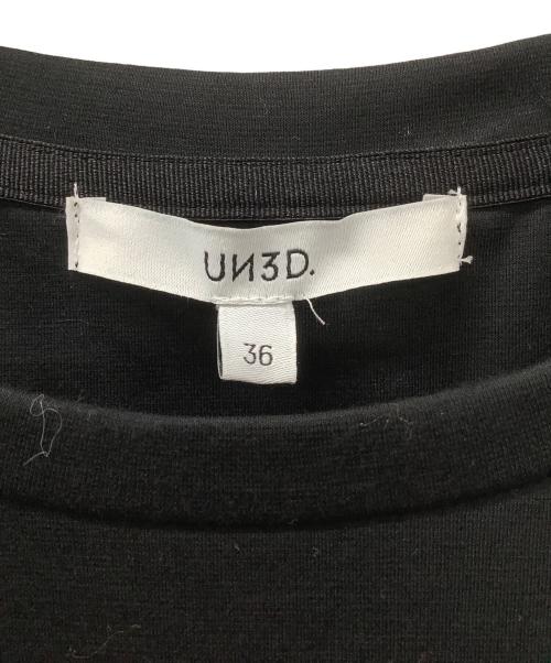 UN3D.（アンスリード）UN3D. (アンスリード) メッシュ切替サークルカットワンピース ブラック サイズ:36の古着・服飾アイテム