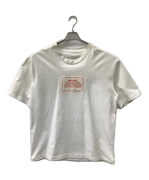 Maison Margiela（メゾンマルジェラ）Maison Margiela (メゾンマルジェラ) 19SS “Caution”Big Tee- ホワイト×レッド サイズ:46の古着・服飾アイテム