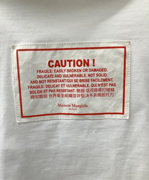 Maison Margiela（メゾンマルジェラ）Maison Margiela (メゾンマルジェラ) 19SS “Caution”Big Tee- ホワイト×レッド サイズ:46の古着・服飾アイテム