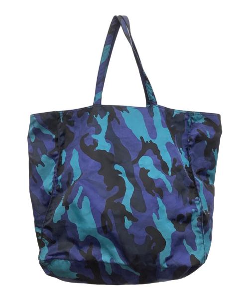 PRADA（プラダ）PRADA (プラダ) ナイロントートバッグ ブラック×ブルーの古着・服飾アイテム