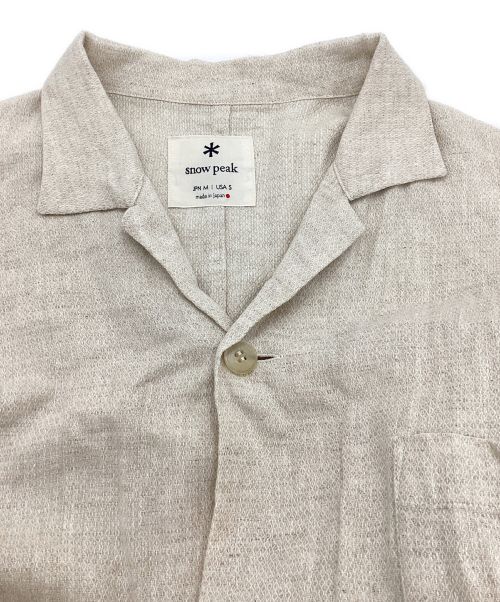 Snow peak（スノーピーク）Snow peak (スノーピーク) コットンリネンドビーロングシャツ ベージュ サイズ:M（US-S）の古着・服飾アイテム