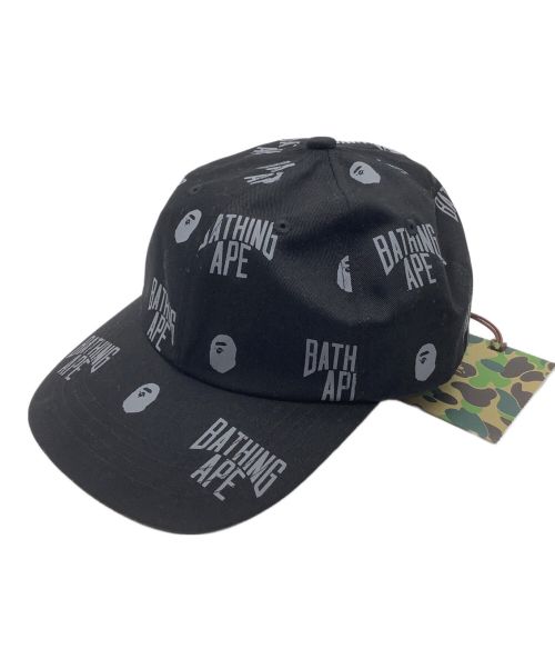 A BATHING APE（ア ベイシング エイプ）A BATHING APE (アベイシングエイプ) モノグラムパネルキャップ ブラックの古着・服飾アイテム