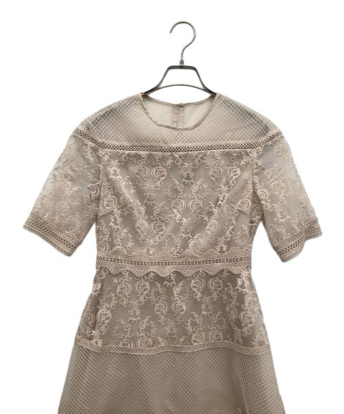 CELFORD（セルフォード）CELFORD (セルフォード) オーナメントコンビドレス ブラウン サイズ:36の古着・服飾アイテム