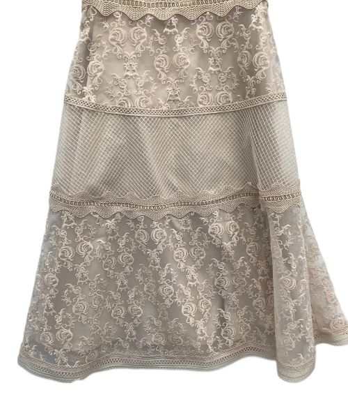 CELFORD（セルフォード）CELFORD (セルフォード) オーナメントコンビドレス ブラウン サイズ:36の古着・服飾アイテム