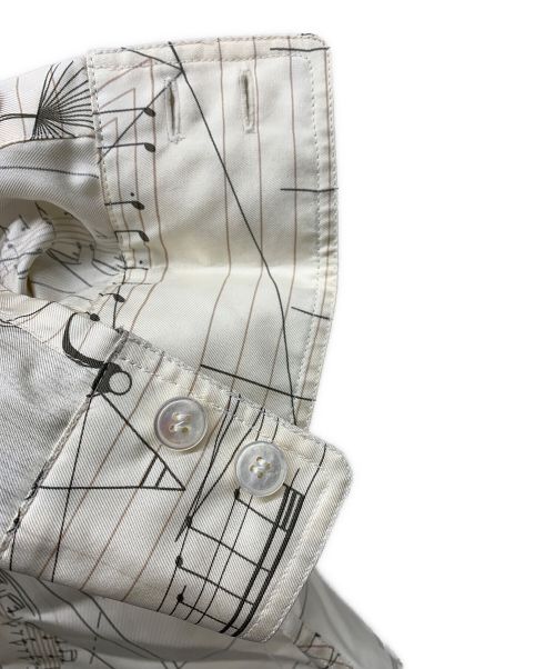 HERMES（エルメス）HERMES (エルメス) シルクバンドカラーシャツ アイボリー サイズ:38の古着・服飾アイテム