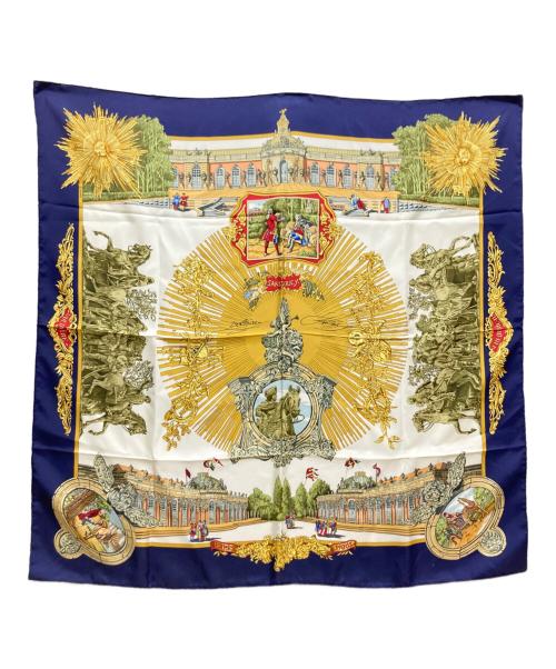 HERMES（エルメス）HERMES (エルメス) シルクスカーフ ネイビーの古着・服飾アイテム