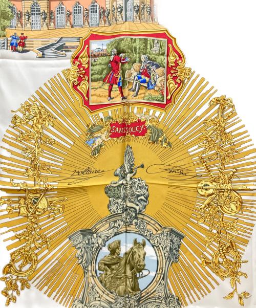 HERMES（エルメス）HERMES (エルメス) シルクスカーフ ネイビーの古着・服飾アイテム