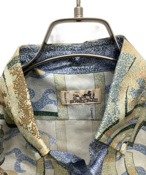 HERMES（エルメス）HERMES (エルメス) 総柄シルクシャツ マルチカラー サイズ:Mの古着・服飾アイテム