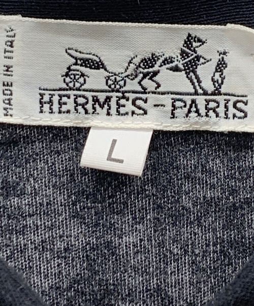 HERMES（エルメス）HERMES (エルメス) ナポレオンシャツ ブラック×イエロー サイズ:Lの古着・服飾アイテム