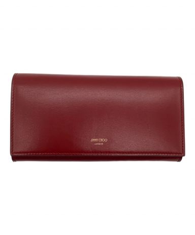 新品未使用品　箱付き　jimmy choo 三つ折り財布　ロゴグラム　レッド 中古・古着通販】JIMMY CHOO (ジミーチュウ) 長財布 レッド｜ブランド