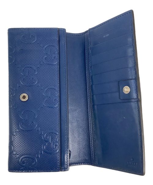 GUCCI（グッチ）GUCCI (グッチ) 長財布 ブルーの古着・服飾アイテム