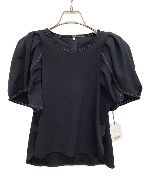 ELLIE（エリー）ELLIE (エリー) ジョーゼットハーフスリーブ ネイビー サイズ:F 未使用品の古着・服飾アイテム