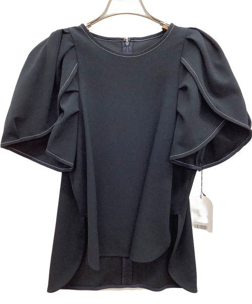 ELLIE（エリー）ELLIE (エリー) ジョーゼットハーフスリーブ ネイビー サイズ:F 未使用品の古着・服飾アイテム