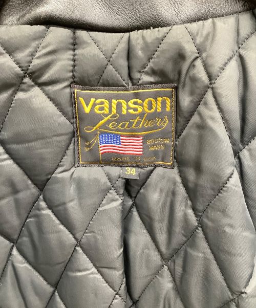 VANSON（バンソン）VANSON (バンソン) ライダースジャケット ブラック サイズ:34の古着・服飾アイテム