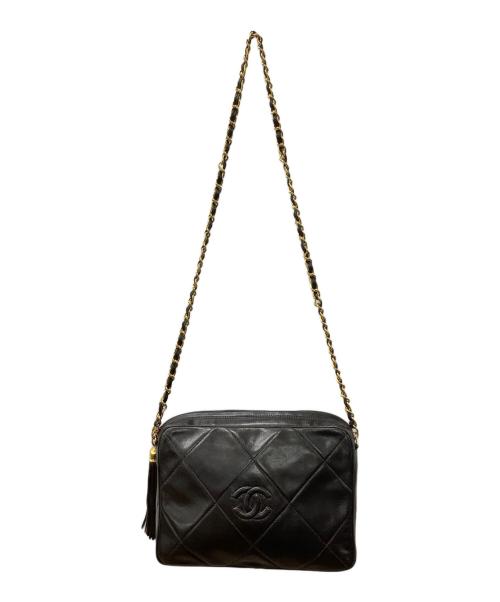 CHANEL（シャネル）CHANEL (シャネル) ココマーク フリンジ ラムスキン ブラックの古着・服飾アイテム