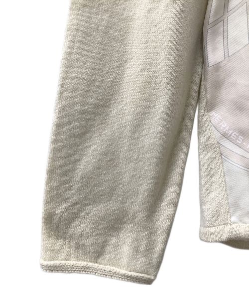 HERMES（エルメス）HERMES (エルメス) カーディガン ベージュ×ライトブルー サイズ:MEの古着・服飾アイテム