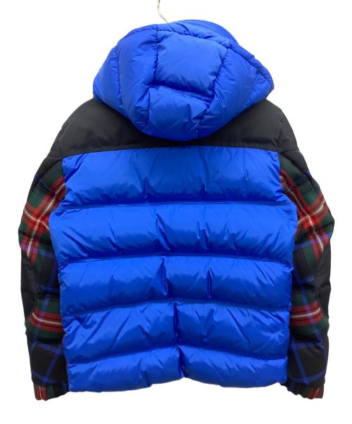 MONCLER（モンクレール）MONCLER (モンクレール) ダウンジャケット ブルー×ブラック×レッド×グリーンの古着・服飾アイテム